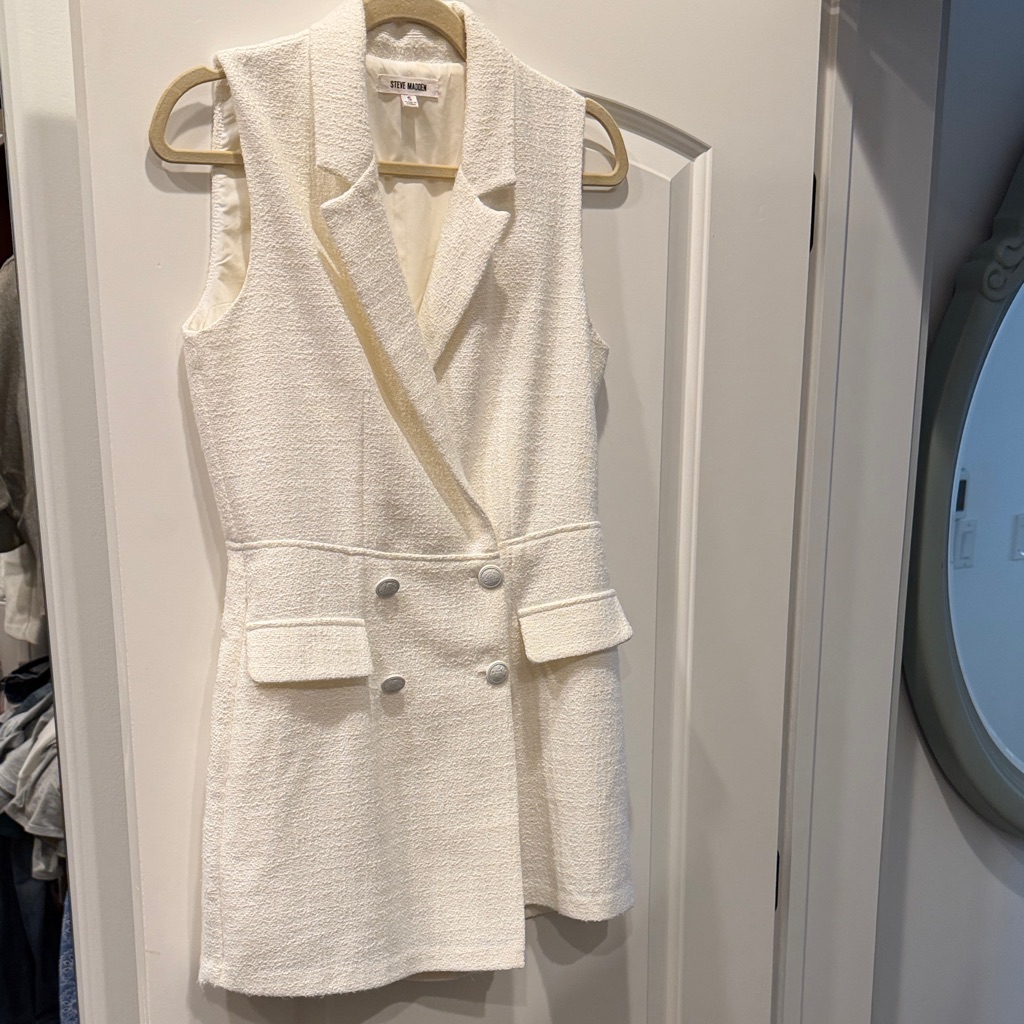 Steve Madden Cream Double-Breasted Jumper. Never Been Worn